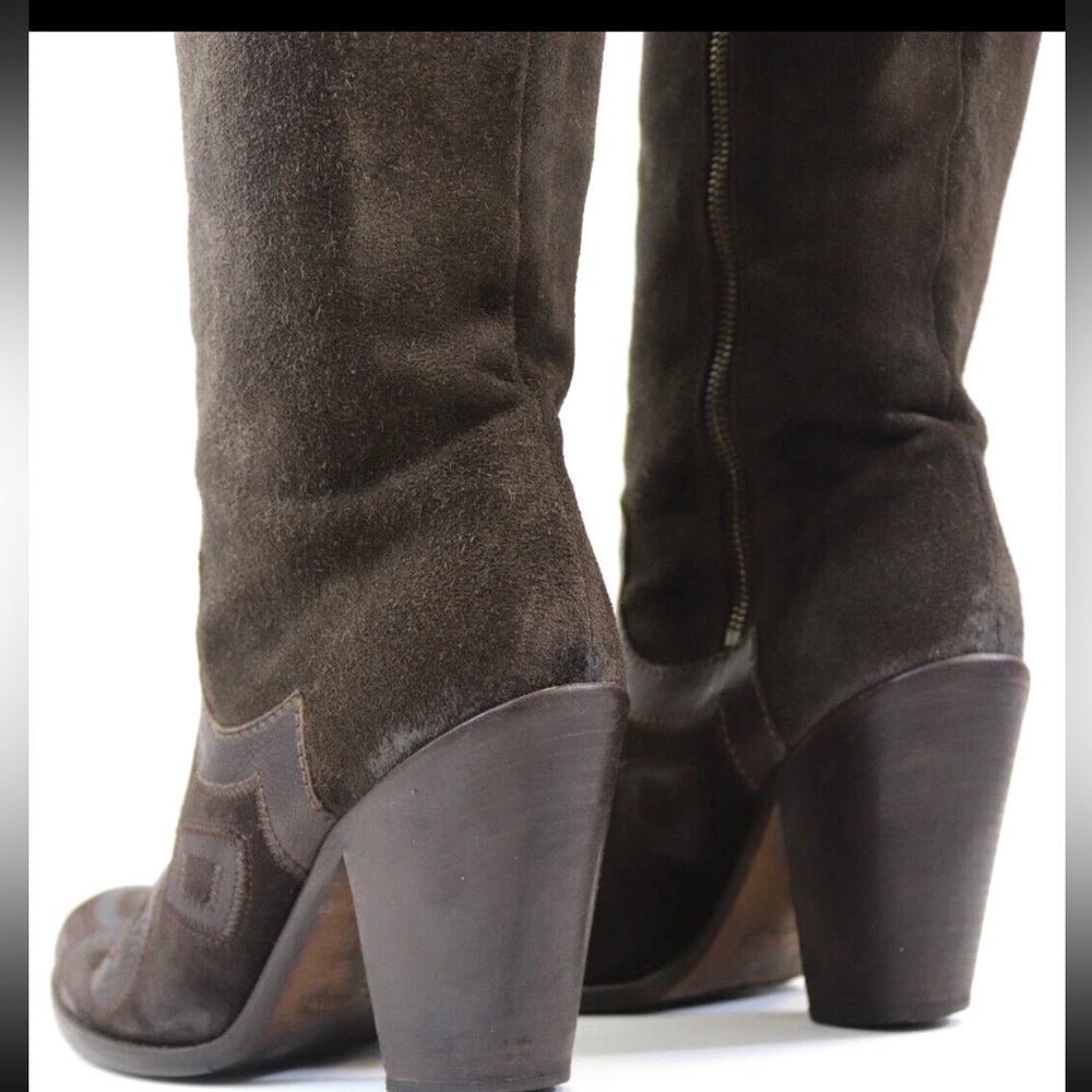 MIU MIU Miuccia Prada Boots Western Cowboy Suede Leather size 10.5/40.5 - Picture 10 of 16